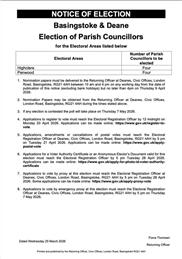 Notice of Election- HIGHCLERE