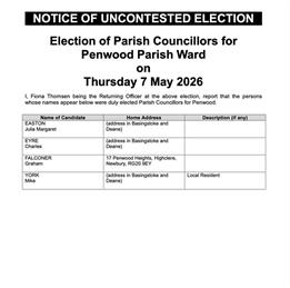 NOTICE OF UNCONTESTED ELECTION 2026
